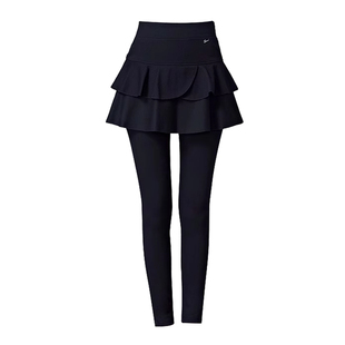 加绒打底裙裤女秋冬短裙遮臀显瘦假两件打底裤一体绒弹力小脚裤子