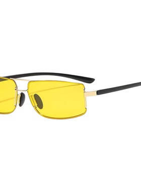 百搭金属个性潮双梁黄色太阳眼镜