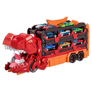 霸王龙恐龙吞食轨道玩具男孩变形滑行弹射合金小汽车儿童生日礼物