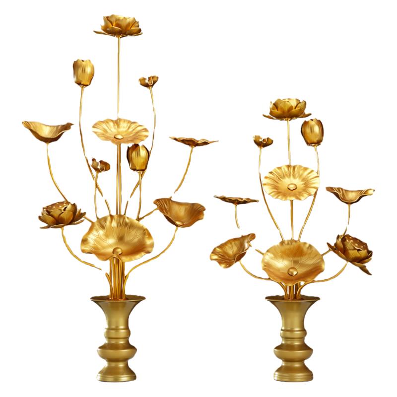供花佛堂鎏金彩绘供佛莲花荷花
