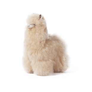 injoi30cm秘鲁真羊驼毛玩偶手工柔软毛绒玩具儿童生日新年礼物