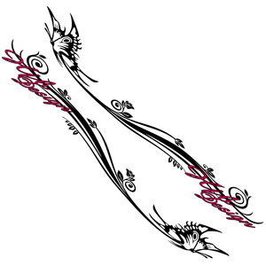 蝴蝶龙图腾卡通可选拉花