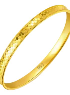 亮面鳞片女沙金厚镀18K龙鳞手镯