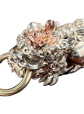 银小貔貅青炙手把件全纯银招财小号皮丘挂件国潮原创包挂钥匙扣