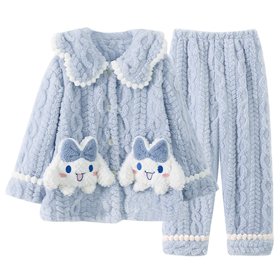 青少年睡衣秋冬季保暖家居服套装