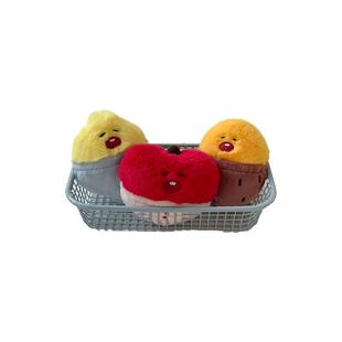 韩国secondmorning可爱苹果柠檬毛绒钥匙扣背包耳机壳挂件钥匙链