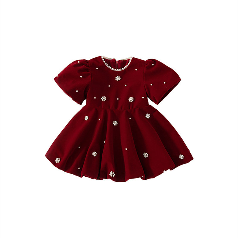 女童加绒加厚连衣服喜庆新年礼服