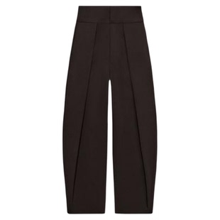 ZA外贸出口女装新款通勤风休闲收腰弹力设计气球版型褶裤3067407