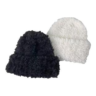 小众设计百搭针织帽加厚保暖韩国毛绒绒防寒帽子女款冬季2024新款