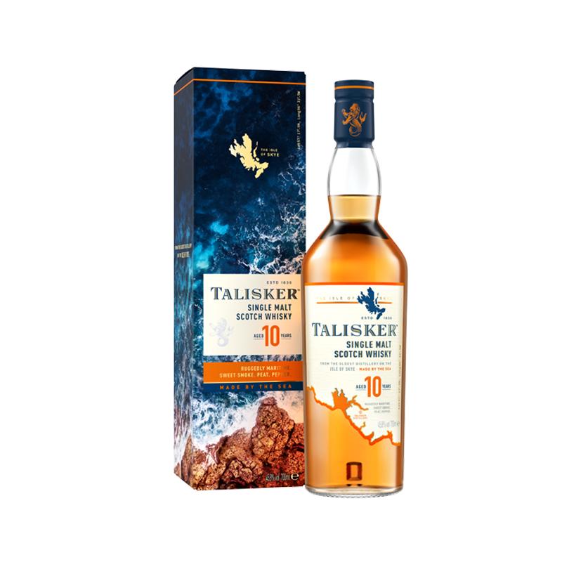 帝亚吉欧Talisker泰斯卡10年700ml单一麦芽苏格兰威士忌烟熏洋酒