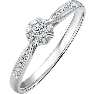 周六福PT950铂金钻戒女天然钻心迹璀璨10分求婚钻石戒指新年礼物