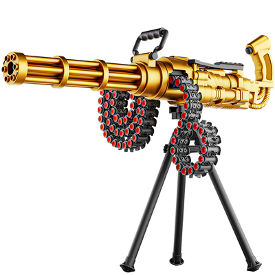 黄金加特林软弹枪儿童电动连发机关枪仿真弹链加特林狙击枪玩具枪