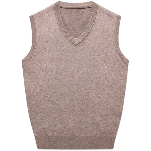 啄木鸟男士秋冬V领针织衫背心中年针织马甲无袖坎肩爸爸装毛衣男