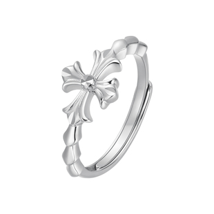 明牌珠宝铂金PT950圣佑十字戒 白金信仰活口戒指七夕礼物BFM0105