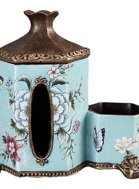 欧式风纸巾盒复古花瓶树脂烟灰缸