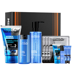 199元包邮 巴黎欧莱雅 男士护肤品套装（水凝露120ml+洗面奶100ml+滋润乳50ml+会员赠 同款凝露15ml+50ml*2+同款乳22ml+同款洗面奶50ml）