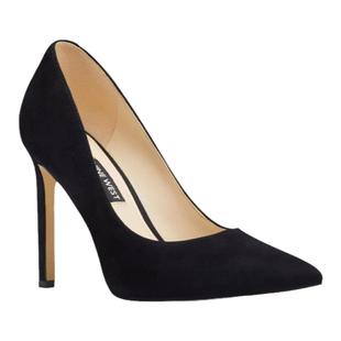 Nine West/玖熙女高跟鞋尖头浅口细跟简约通勤反绒正品601134