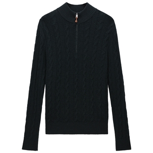 【新品】Woolmark认证OCHIRLY欧时力100%美丽诺羊毛绞花毛衣25冬