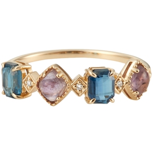 新年礼物agete/阿卡朵【方糖】9K金蓝晶石戒指