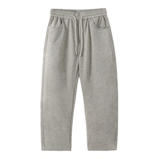 虎牙兄弟裤子男款春季薄款透气户外运动休闲小弯刀直筒裤26-1161