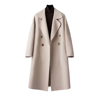 BXV气质感双排扣双面羊毛大衣