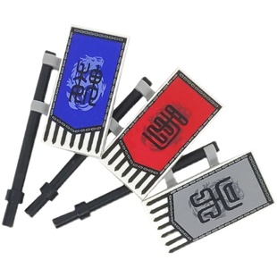 迪库关羽演义三国小侠全套古代士兵人仔袁绍铭牌五虎拼装积木玩具