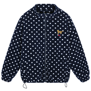 落落狷介 棉服女款2025新款冬季保暖加厚棉衣小个子宽松波点外套