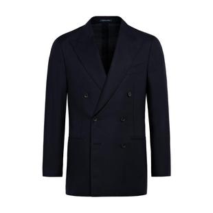 SUITSUPPLY藏青色西装外套Traveller四股羊毛双排扣
