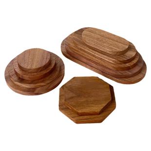 薄款胡桃木DIY盲盒手工摆件底座微缩造景模型车载中控 新车礼物