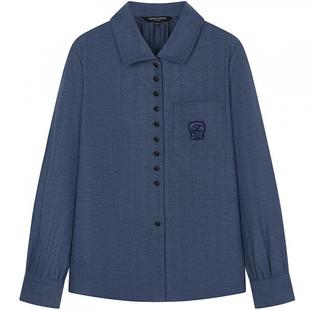 TeenieWeenie小熊女装衬衫秋冬季舒适磨毛仿牛仔感人字纹衬衣上衣