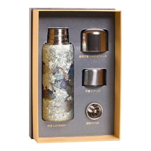 态库原创天马行空纯钛双盖保温杯钛杯马年限定商务公司水杯礼品杯