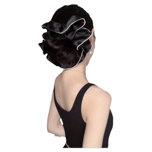 小香风水钻大肠发圈女气质百搭后脑勺丸子头绳高级感马尾发绳头饰