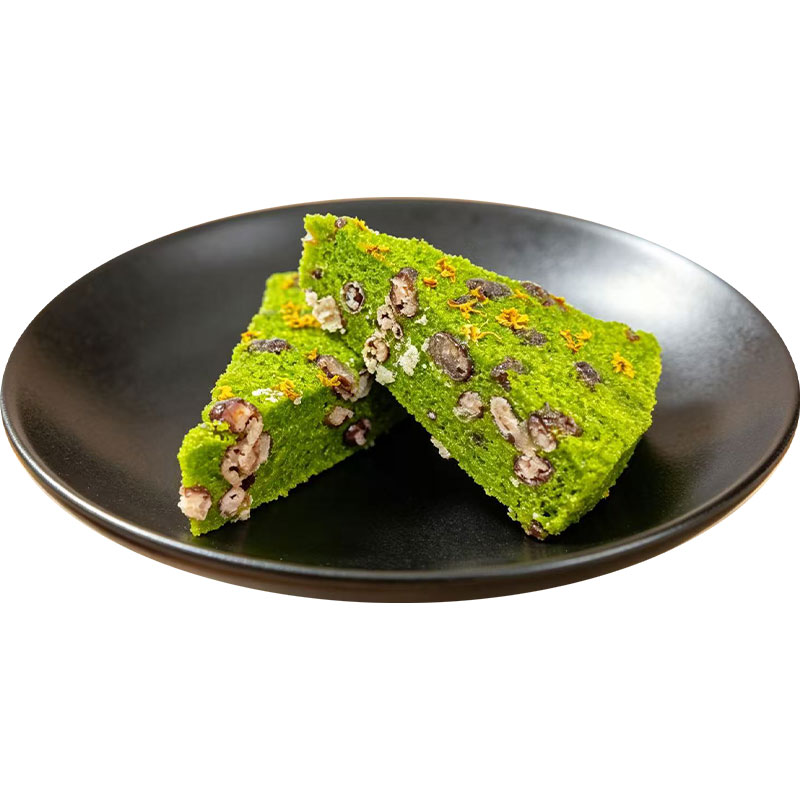 标点麦青红豆糕早餐传统米糕麦青汁点心酒店早茶速冻半成品商用