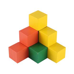 磁性正方体教具厘米积木块数学教具小学三四五年级立方体拼搭几何模型木质彩色六面磁力小方块幼儿园早教儿童