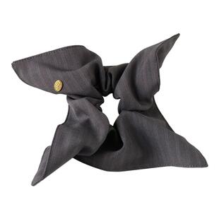 慵懒风~西装面料方巾发圈女韩国条纹头绳布艺高弹力皮筋马尾发绳