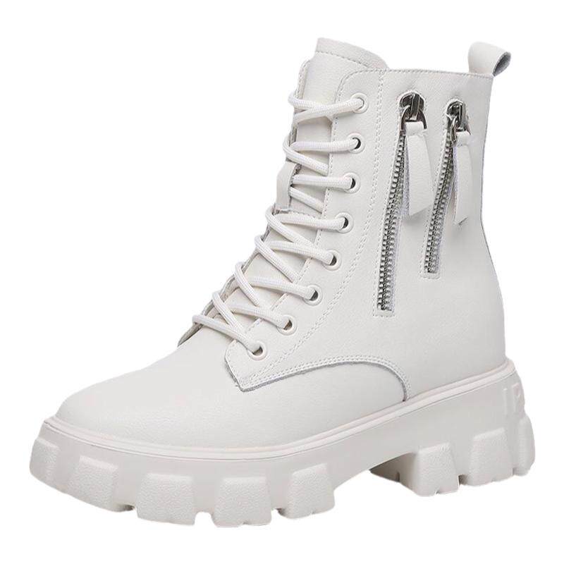 女2025新款秋冬加绒加厚棉鞋女靴厚底英伦风性感中筒靴高跟马丁靴