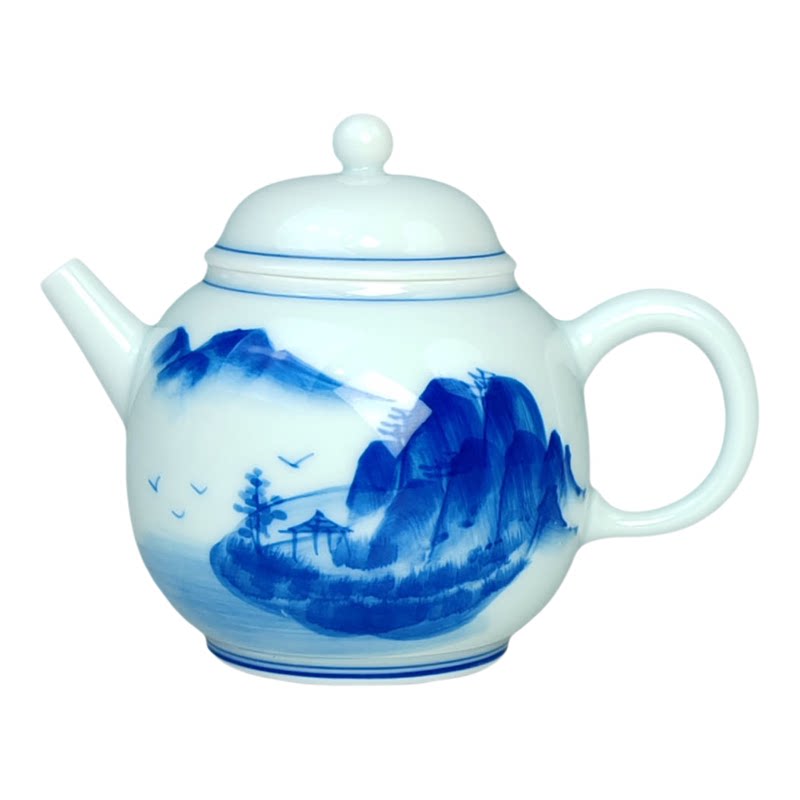 景德镇手绘青花瓷釉下彩陶瓷功夫茶具套装家用中式泡茶壶茶杯整套