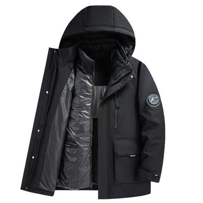 吉普连帽外套秋冬男士保暖羽绒服