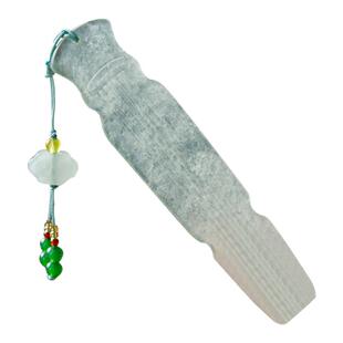 马年新年玉石岫玉书签精美高颜值古风礼物高档精致古典创意国风古琴生日文创纪念品定制礼盒装实用高级轻奢感