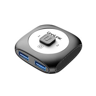 优联 USB3.0共享切换器二进一出两台电脑主机显示器共用键盘鼠标2口打印机共享器分线器一拖二一进二出转换器