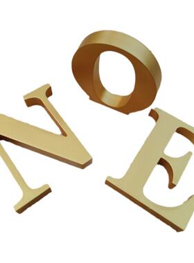 diy金银色木质英文字母家居酒吧咖啡婚庆摆件墙面装饰拍摄道具定