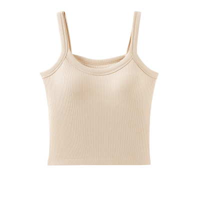 雅鹿细吊带免穿文胸无钢圈背心