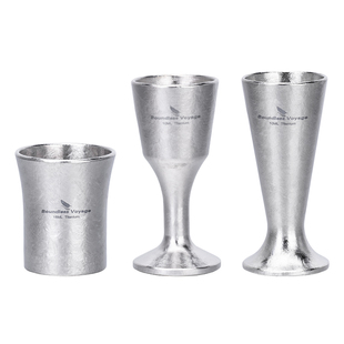 必唯纯钛迷你白酒小酒杯轻量便携单层10ml高档杯子中式小号加厚