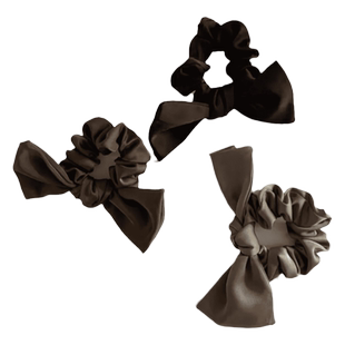 黑色蝴蝶结头饰缎面大肠圈后脑勺发圈高弹力扎发头绳飘带发饰女夏