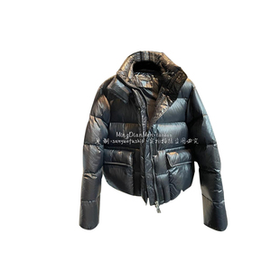 2026年休闲显瘦立领白鹅绒短款帅气羽绒服女秋冬宽松保暖外套