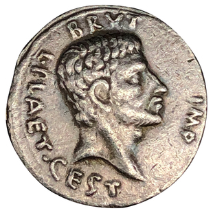 古罗马银币纯银镶嵌用古币饰品布鲁图斯刺杀恺撒大帝戒指原创设计