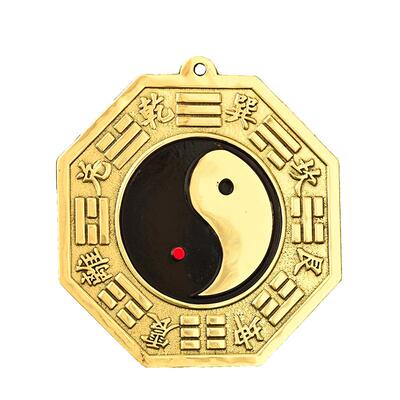 黄铜太极八卦镜凸镜摆件太极图