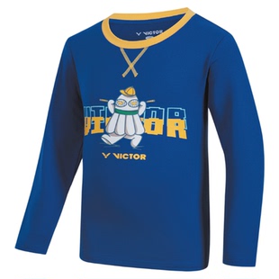 2026秋新victor胜利羽毛球服威克多男女儿童圆领长袖训练T恤57104