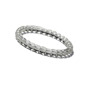 天然精工直切白水晶手串手链单圈高归圆度小尺寸文玩高纯净能量石