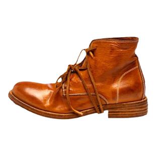 Mantova曼托瓦新款水洗马皮皮底做旧擦色马丁靴女系带酷短靴女